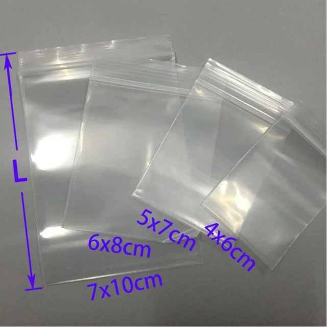 ถุงพลาสติกซิปล็อค เกรดA แพ็ค100ชิ้น มีหลายขนาด