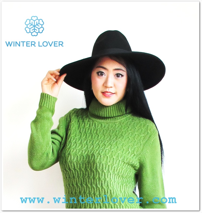 เสื้อกันหนาวสีเขียวไหมพรมคอเต่าแขนยาวพร้อมส่ง