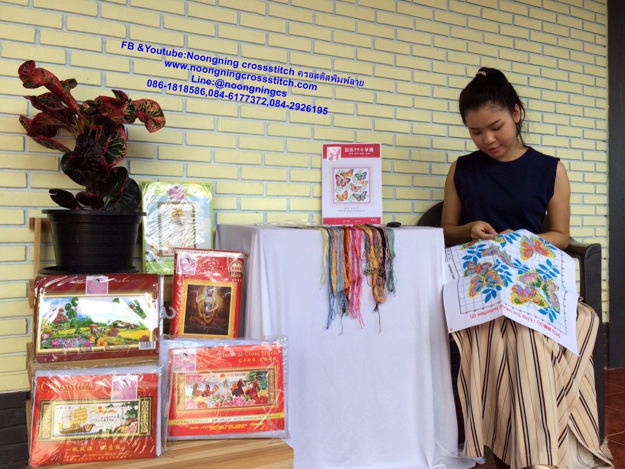 แมว เสือ ชุดปักครอสติช พิมพ์ลาย ครอสติสจีน งานฝีมือ DIY