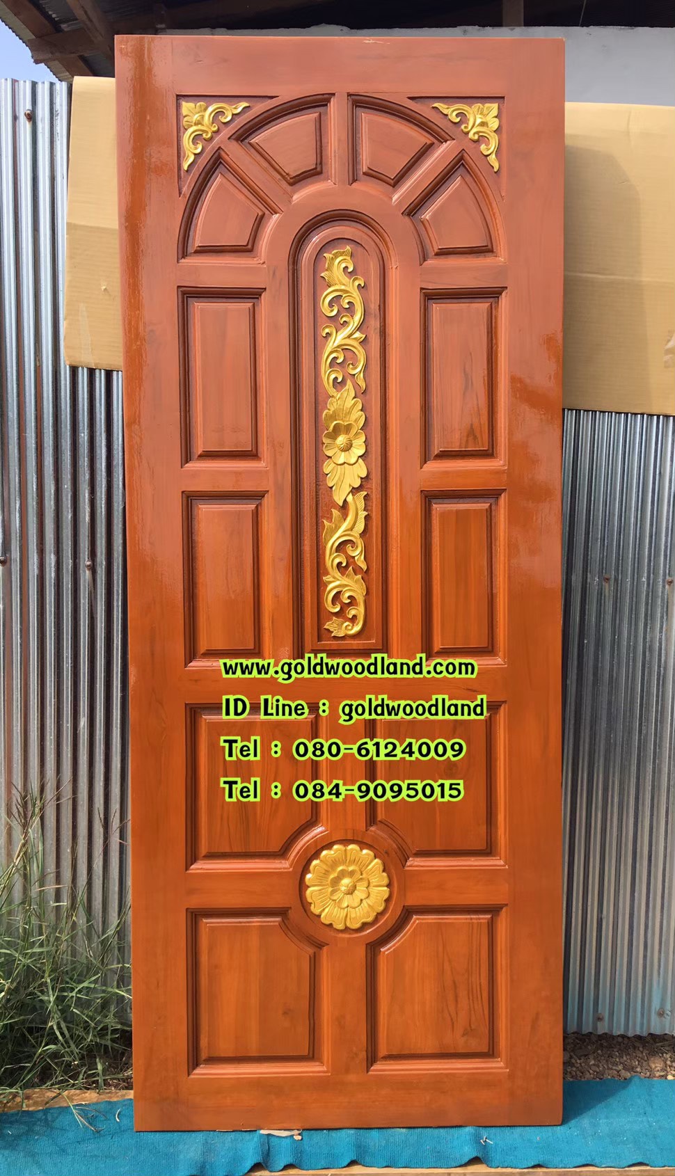 ประตูไม้สักบานเดี่ยว GB - 108