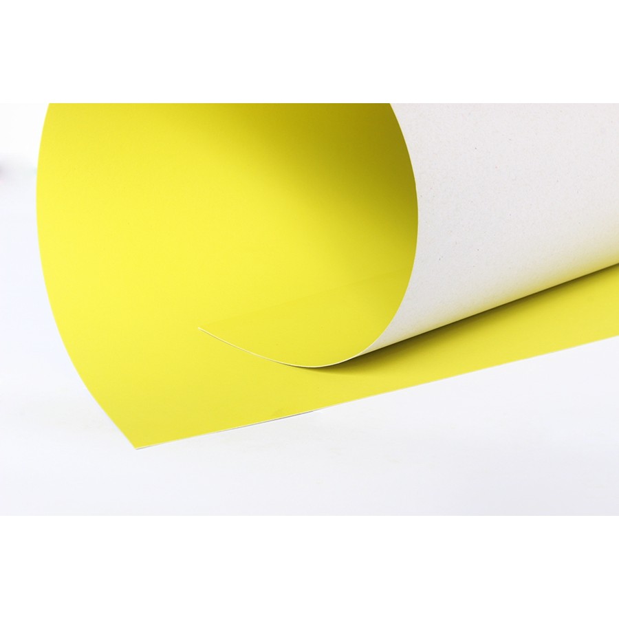 PP301 สีเหลืองอ่อน กระดาษโปสเตอร์แข็งสีหน้าเดียว 52X77 ซม. แพ็ค 10 แผ่น