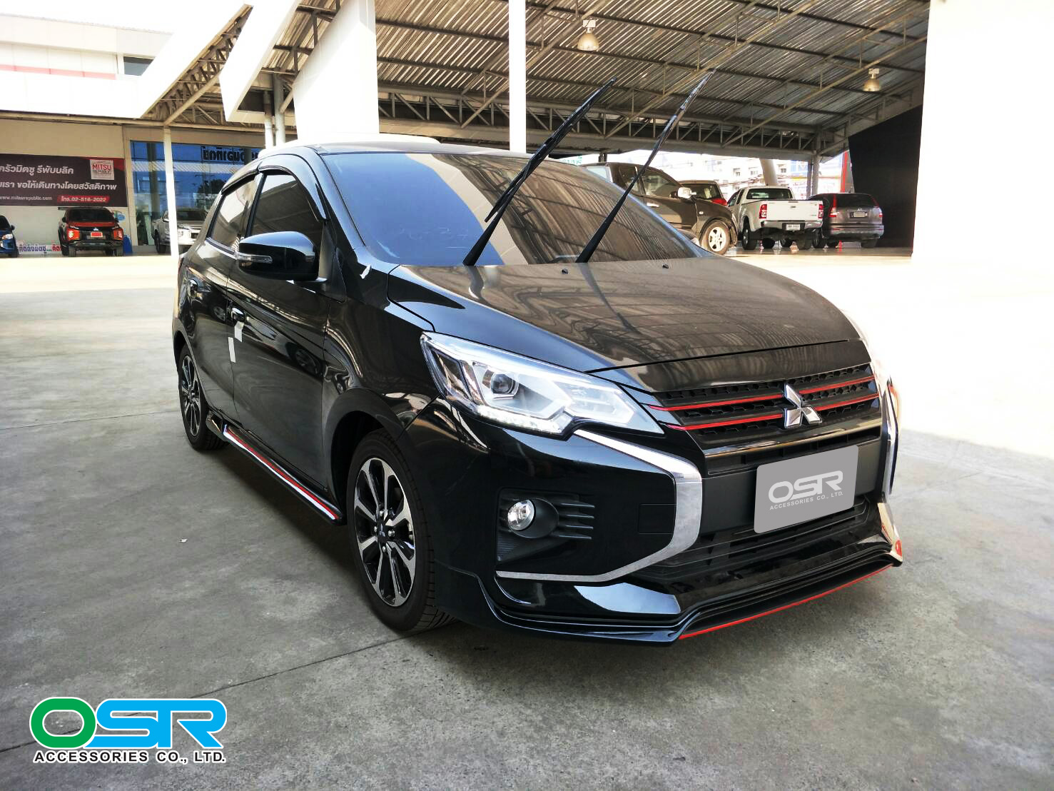 ชุดแต่งรถ สเกิร์ต-สปอยเลอร์ New Mitsubishi Mirage 2020 ทรง SR-Limited By OSR