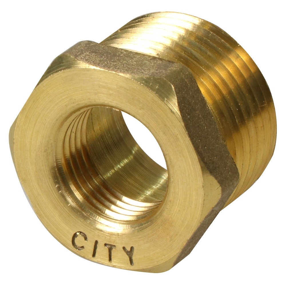 ท่อประปา ข้อต่อ ท่อน้ำ ท่อPVC ข้อต่อลดเหลี่ยมทองเหลือง CITY 1X1/2 นิ้ว REDUCING BRASS SOCKET CITY 1X1/2"