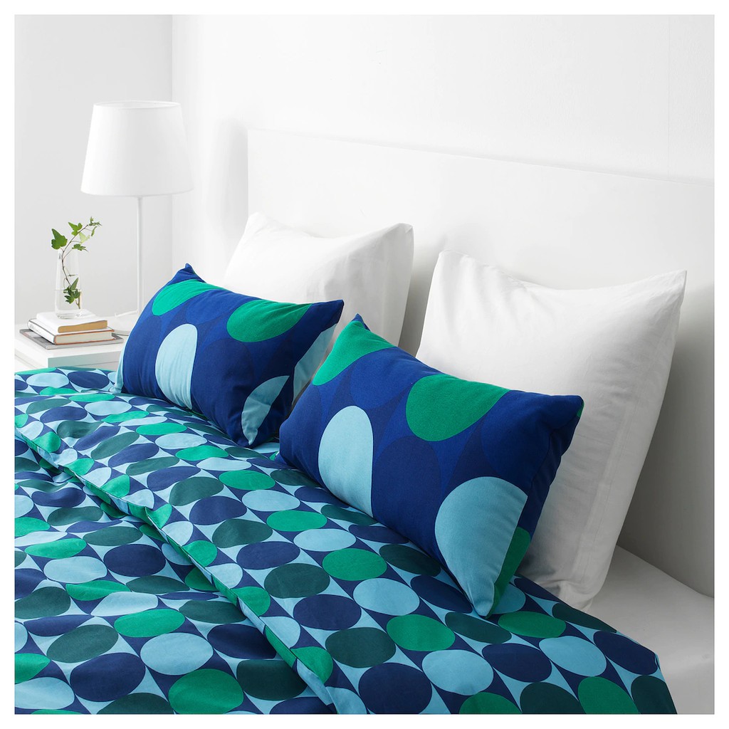 หมอน หมอนอิง หมอนโซฟาKROKUSLILJA ครูคุสลิลยา หมอนอิง, น้ำเงิน, เขียว, 30x60 ซม.