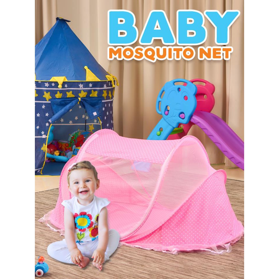 !!สินค้าขายดี!! ที่นอนพร้อมมุ้งครอบกันยุงสำหรับเด็ก Baby Mosquito Net
