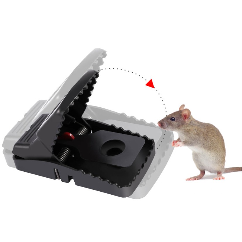 อุปกรณ์ดักหนู ที่ดักหนู กับดักหนู แบบสปริง ไม่ต้องใช้สารเคมี ไม่ต้องสัมผัสโดนตัวหนู สีดำ