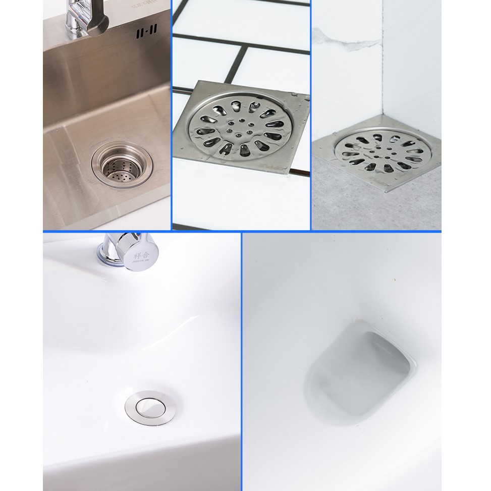 1355 ผงล้างท่อ ผงระเบิดท่อ แก้ปัญหาท่ออุดตัน ดับกลิ่นท่อ ผงล้างไขมันอุดตัน แบบขวด110กรัม