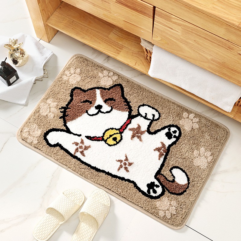 [Carpet] Kitchen - Bathroom mats พรมขนยาวนุ่ม เช็ดเท้า ตกแต่งบ้านห้องครัวห้องน้ำ ห้องนั่งเล่น ลายตัวการ์ตูนน่ารัก