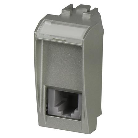 เต้ารับโทรศัพท์ B-TICINO NT4258/11N LIGHT TECH 6P/4C สีเงิน ผลิตจากทองเหลืองอย่างดีไม่บิดงอง่าย