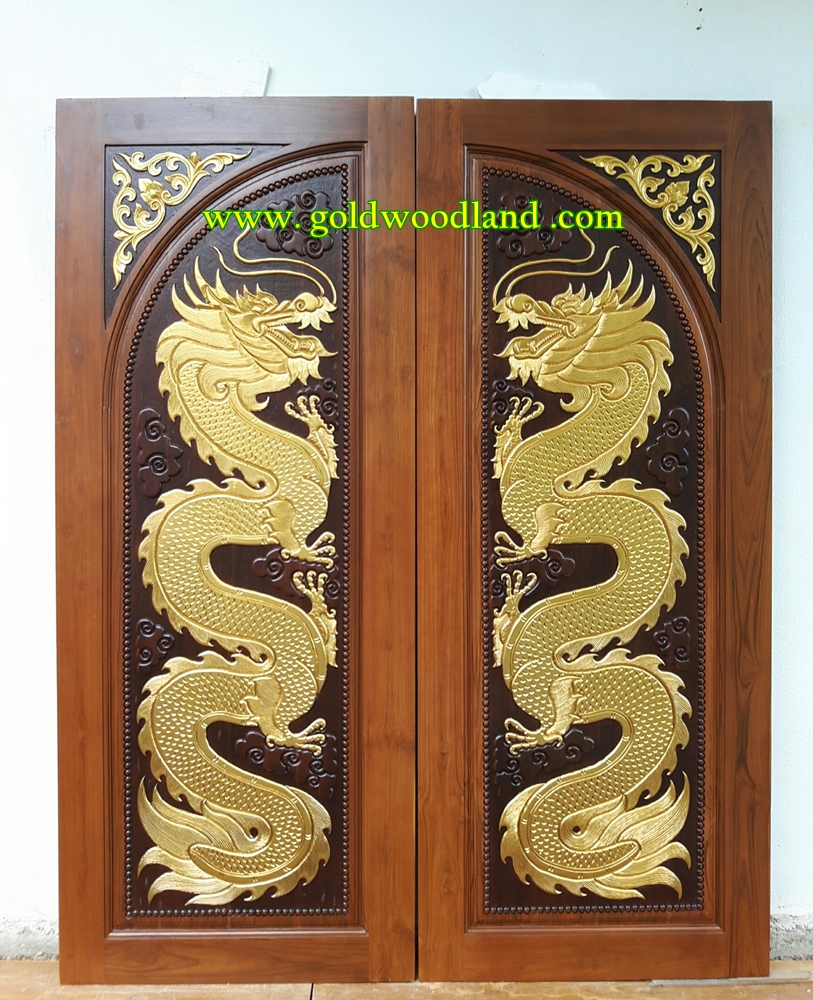 ประตูไม้สัก บานคู่ GBB - 14 (คลิกรายละเอียดที่รูป)