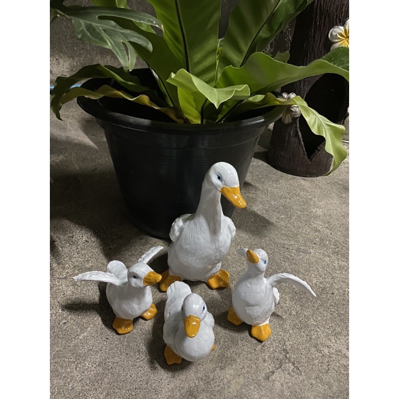 เป็ดแม่ลูก ตุ๊กตาแต่งสวน เป็ดเรซิน