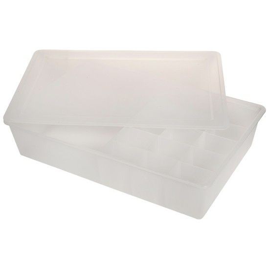 KASSA HOME กล่องพลาสติกอเนกประสงค์ 16 ช่อง พร้อมฝาปิด รุ่น PB8444-16L-WH สีขาว