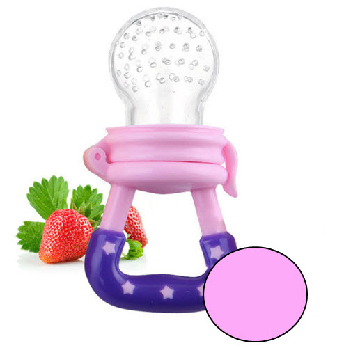 ที่ดูดผลไม้และอาหารเด็ก สีชมพู