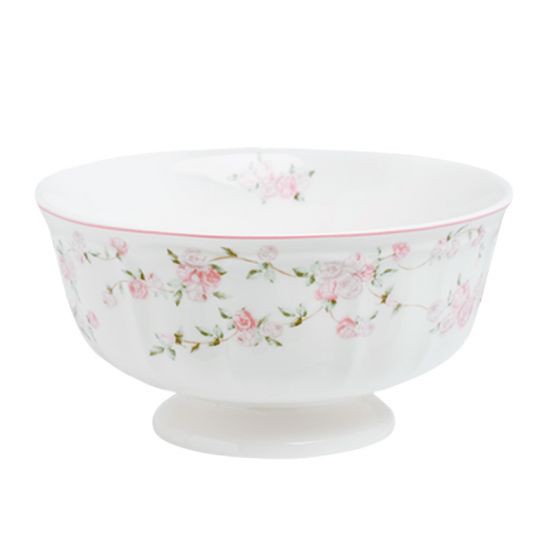QUALITIER ชามสลัด La Vie en Rose รุ่น IP2718 ขนาด 8.8 นิ้ว สีขาว - ชมพู เหมาะสำหรับใช้งานทั้งในบ้านและร้านอาหาร