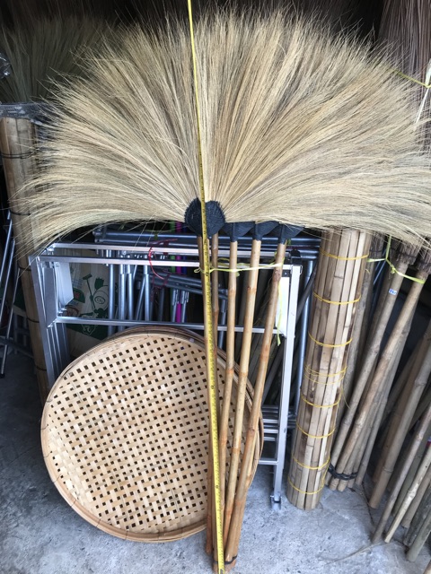 ไม้กวาดดอกหญ้า ไม้กวาด ไม้กวาดบ้าน ‼️อย่างหนา‼️