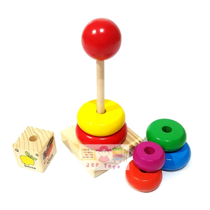 ห่วงไม้สวมหลักขนาดเล็ก (สูง 14.5 cm)