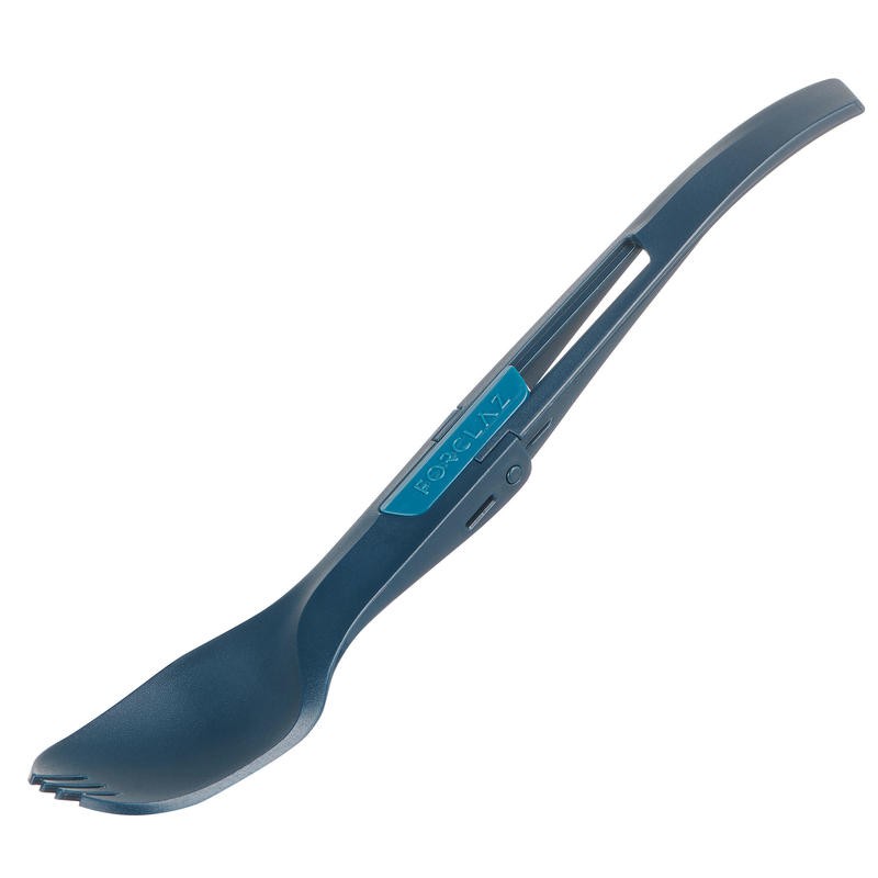 FORCLAZ ช้อนส้อมพลาสติกแบบพับสำหรับการเทรคกิ้งรุ่น TREK 500 (สีฟ้า)
