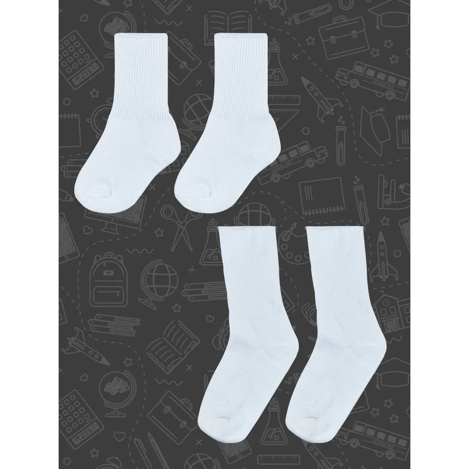 !!สินค้าขายดี!! ถุงเท้านักเรียน สีขาวล้วน School Socks