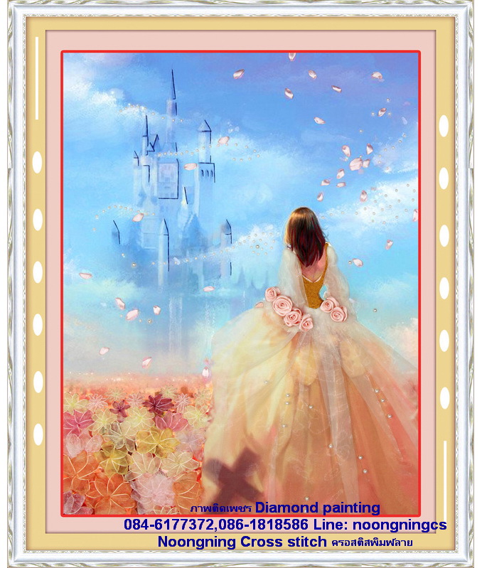 เจ้าหญิง ครอสติสคริสตัล Diamond painting โมเสก ภาพติดเพชร งานฝีมือ DIY