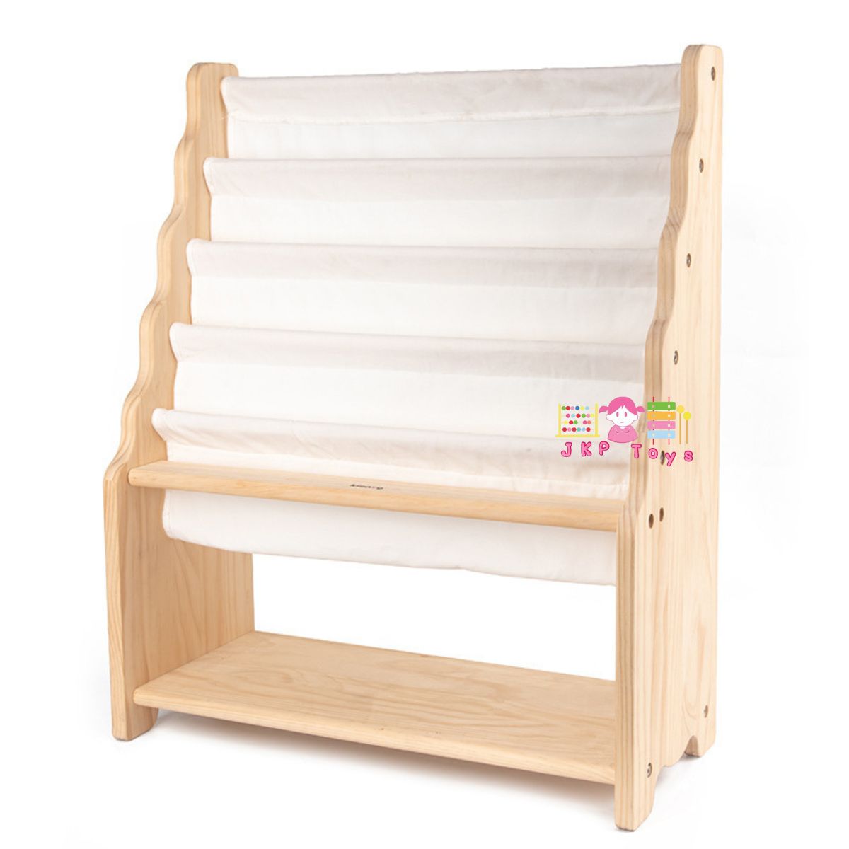 Todds & Kids Toys by JKP Toys ชั้นวางหนังสือนิทานแบบตั้งพื้น ชั้นเก็บหนังสือนิทานไม้สนแบบตั้งพื้น Kienvy ชั้นหนังสือ