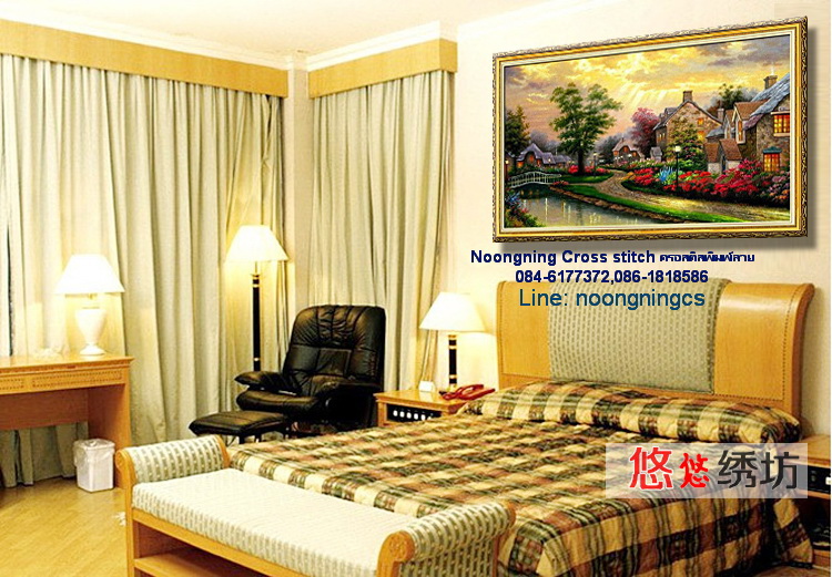 วิว ชุดปักครอสติช พิมพ์ลาย ครอสติสจีน งานฝีมือ DIY