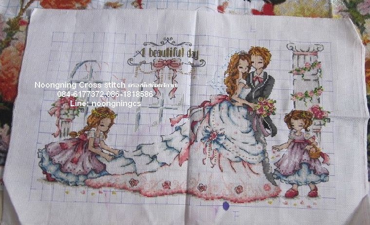 นาฬิกาคู่รัก ชุดปักครอสติช พิมพ์ลาย ครอสติสจีน งานฝีมือ DIY