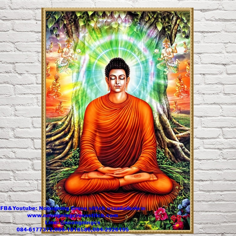 พระพุทธเจ้า ครอสติสคริสตัล Diamond painting โมเสก ภาพติดเพชร งานฝีมือทำที่บ้าน DIY