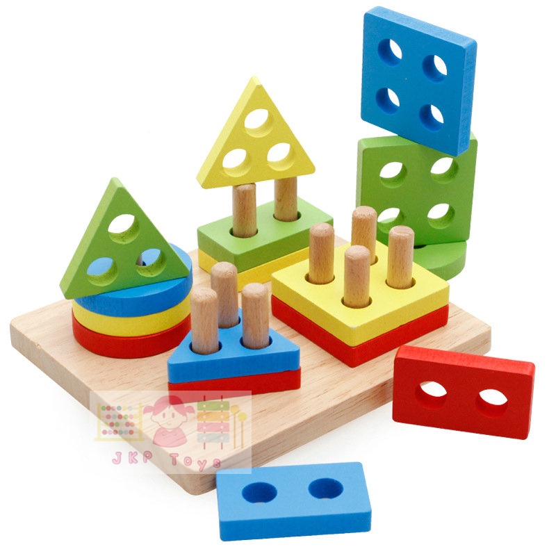 สวมหลักรูปทรงเรขาคณิตฯ 16 ชิ้น ขนาดกลาง