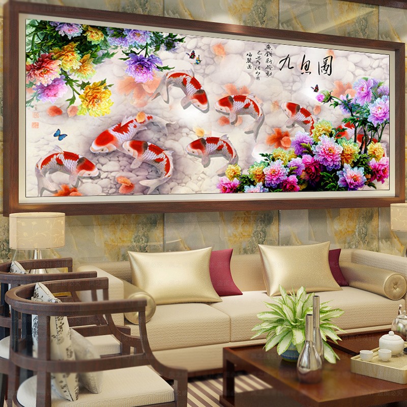 ปลาคราฟมงคล ครอสติสคริสตัล Diamond painting โมเสก ภาพติดเพชร งานฝีมือ DIY