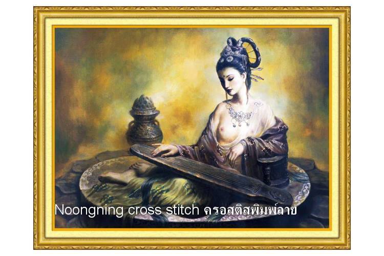 เครื่องดนตรี ชุดปักครอสติช พิมพ์ลาย ครอสติสจีน งานฝีมือ DIY