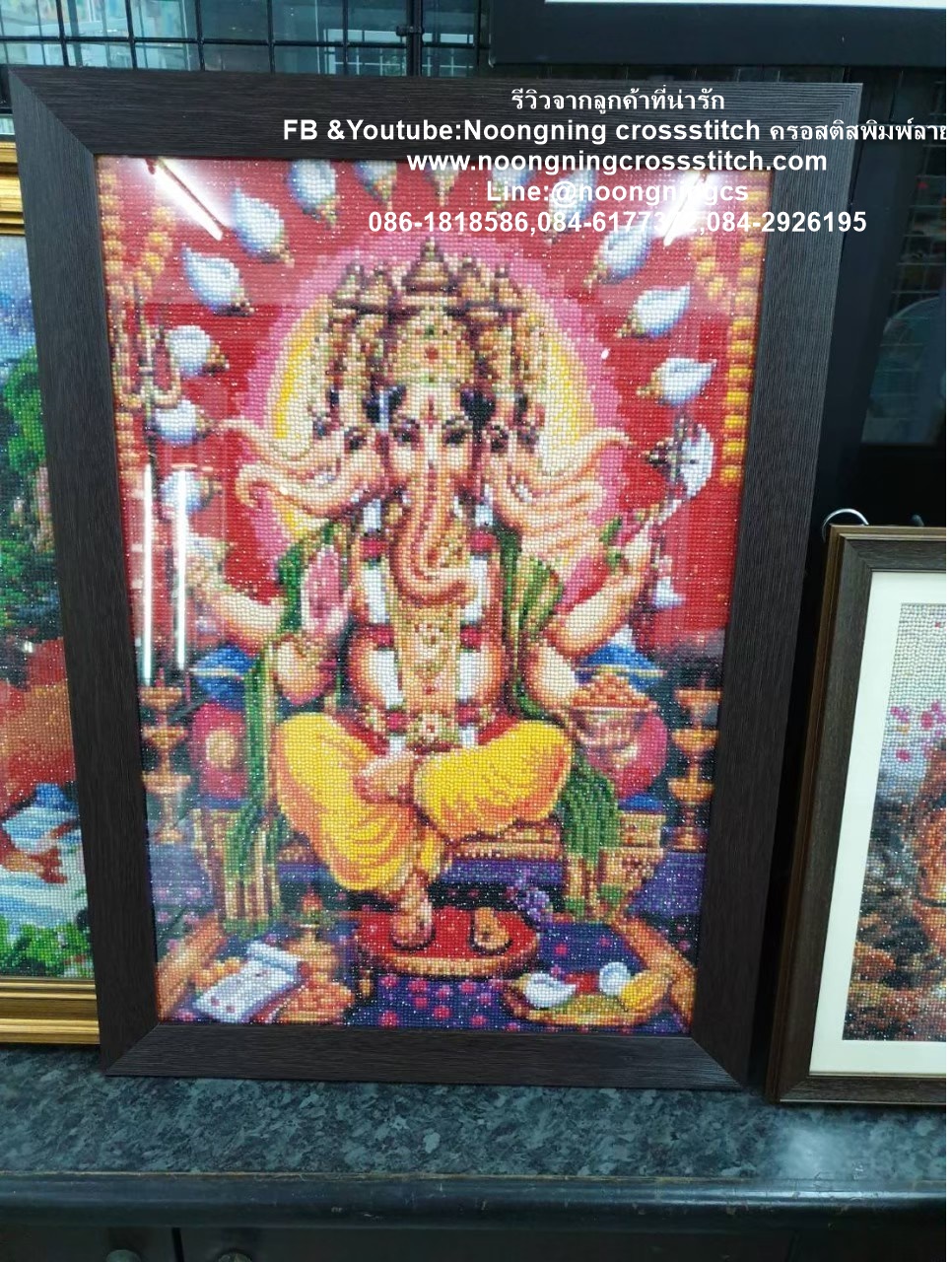 แมวน้อย VSเสือขาว ครอสติสคริสตัล Diamond painting โมเสก ภาพติดเพชร งานฝีมือทำที่บ้าน DIY