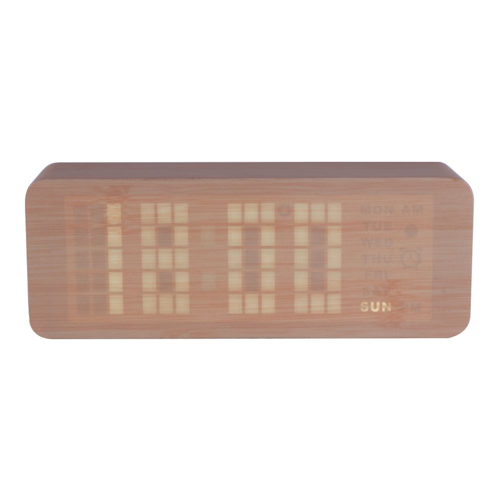 นาฬิกาตั้งโต๊ะ LED HOME LIVING STYLE 21X7 ซม. สีน้ำตาล นาฬิกา