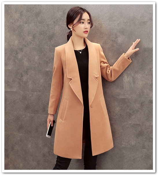 เสื้อโค้ทยาวสีครีมเบจ กันหนาวงานเกาหลี ผ้าวูลแท้ๆ รุ่น "Classy Coat"ใส่แล้วสวยหรู ดูดี คลาสสิคสุดๆ (พร้อมส่ง)(S,M,L,XL)