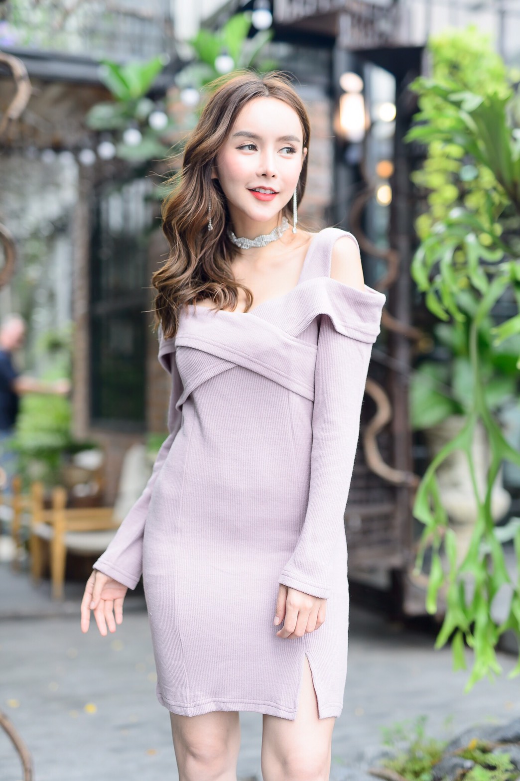 DS0059 เดรสแฟชั่น เดรสเกาหลี เดรสออกงาน ชุดออกงาน มินิเดรส เดรสสั้น ชุดทำงาน