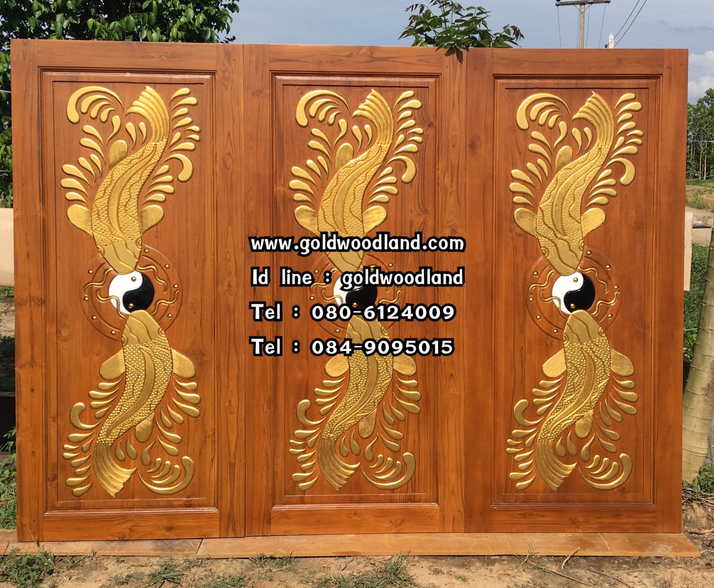 ประตูไม้สักบานเดี่ยว GB - 66