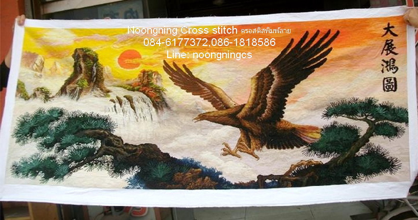 ตัวอักษรจีน ชุดปักครอสติช พิมพ์ลาย ครอสติสจีน งานฝีมือ DIY