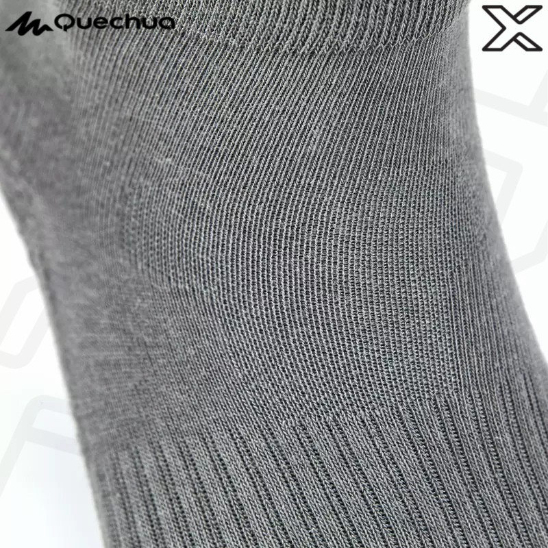 QUECHUA ถุงเท้าหุ้มข้อสำหรับใส่เดินป่ารุ่น NH100 แพ็ค 2 คู่ (สีเทา)