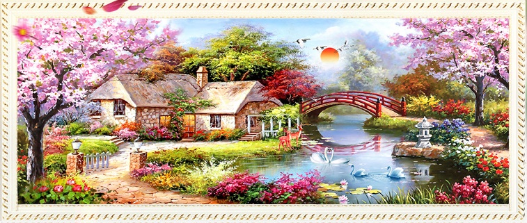 นางระบำจีน ชุดปักครอสติส พิมพ์ลาย ครอสติสจีน งานฝีมือทำที่บ้าน DIY