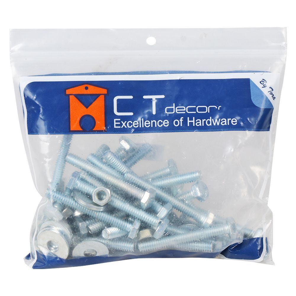 น็อตหกเหลี่ยมกิโล BY TORA 1/4 นิ้วX2 นิ้วอุปกรณ์ยึดติดสกรู, น๊อตและแหวน