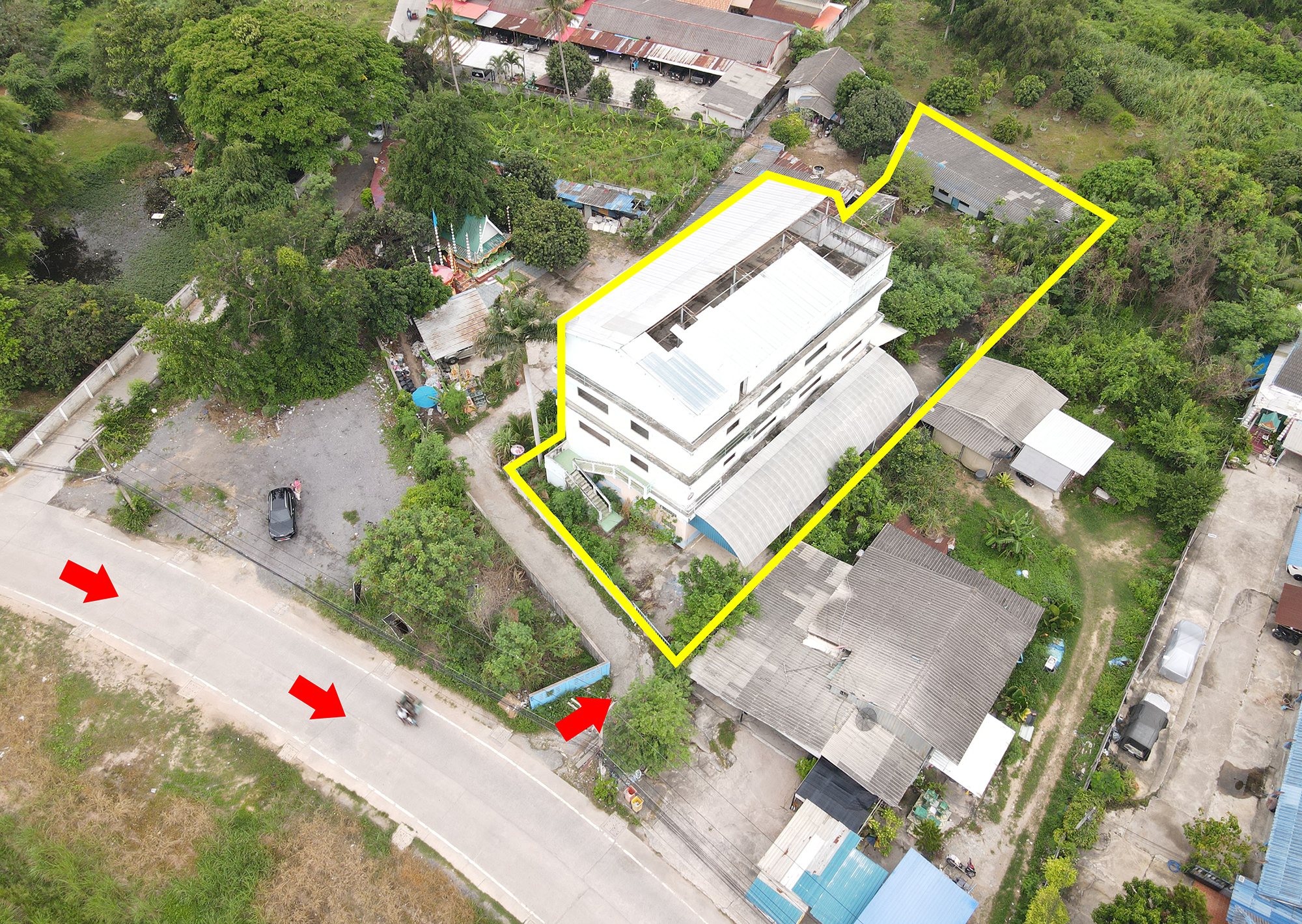 86348 ขายตึกแถว3ชั้น ที่ดิน1ไร่ ศรีราชา ชลบุรี ตลาดข๊ง