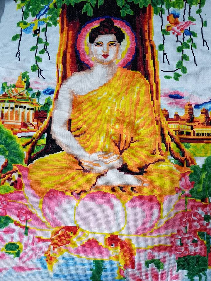 ร.9 ทรงงานเหงื่อหยด ชุดปักครอสติส พิมพ์ลาย ครอสติสจีน งานฝีมือทำที่บ้าน DIY