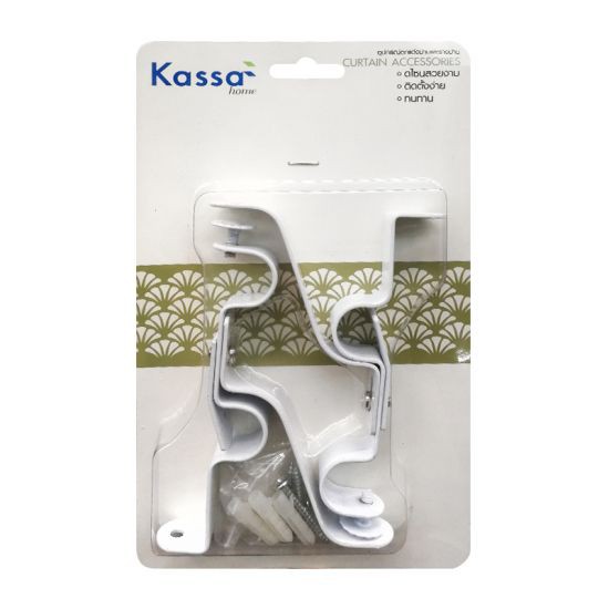 KASSA HOME ขาจับราง 2 ชั้น รุ่น 19.11.601 ขนาด 19 มม. (ชุด 2 ชิ้น) สีขาว ดีไซน์เรียบหรู