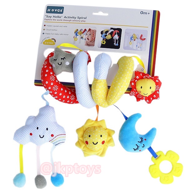 JJOVCE ตุ๊กตาพันขอบเตียง ลายท้องฟ้า ตุ๊กตาโมบาย โมบายเกลียว ลายพระจันทร์