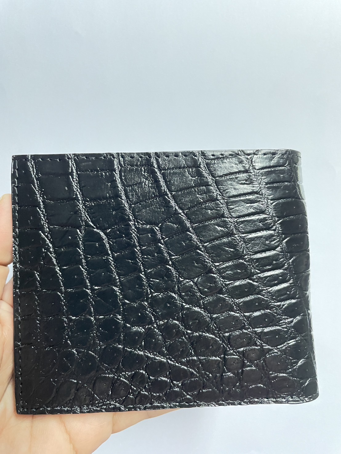 กระเป๋าหนังจระเข้แท้(หนังท้อง) สีดำ