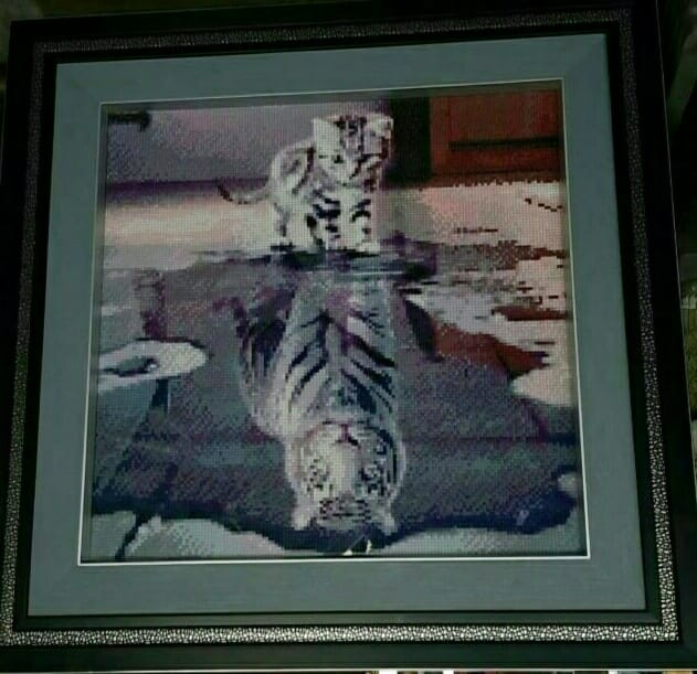 ไก่มงคล ครอสติสคริสตัล Diamond painting โมเสก ภาพติดเพชร งานฝีมือทำที่บ้าน DIY