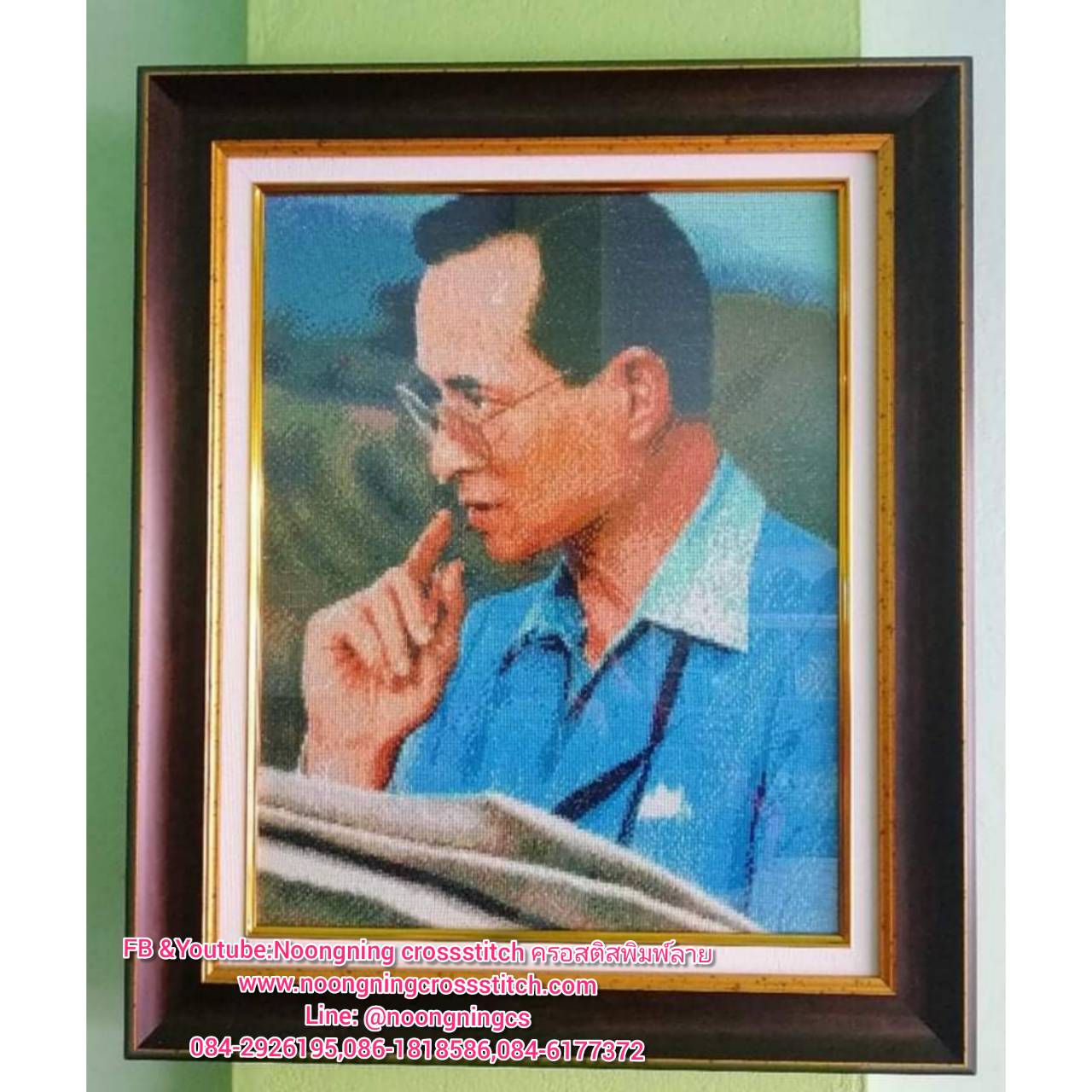 นกยูงเขียวรำแพน ชุดปักครอสติส พิมพ์ลาย ครอสติสจีน งานฝีมือทำที่บ้าน DIY