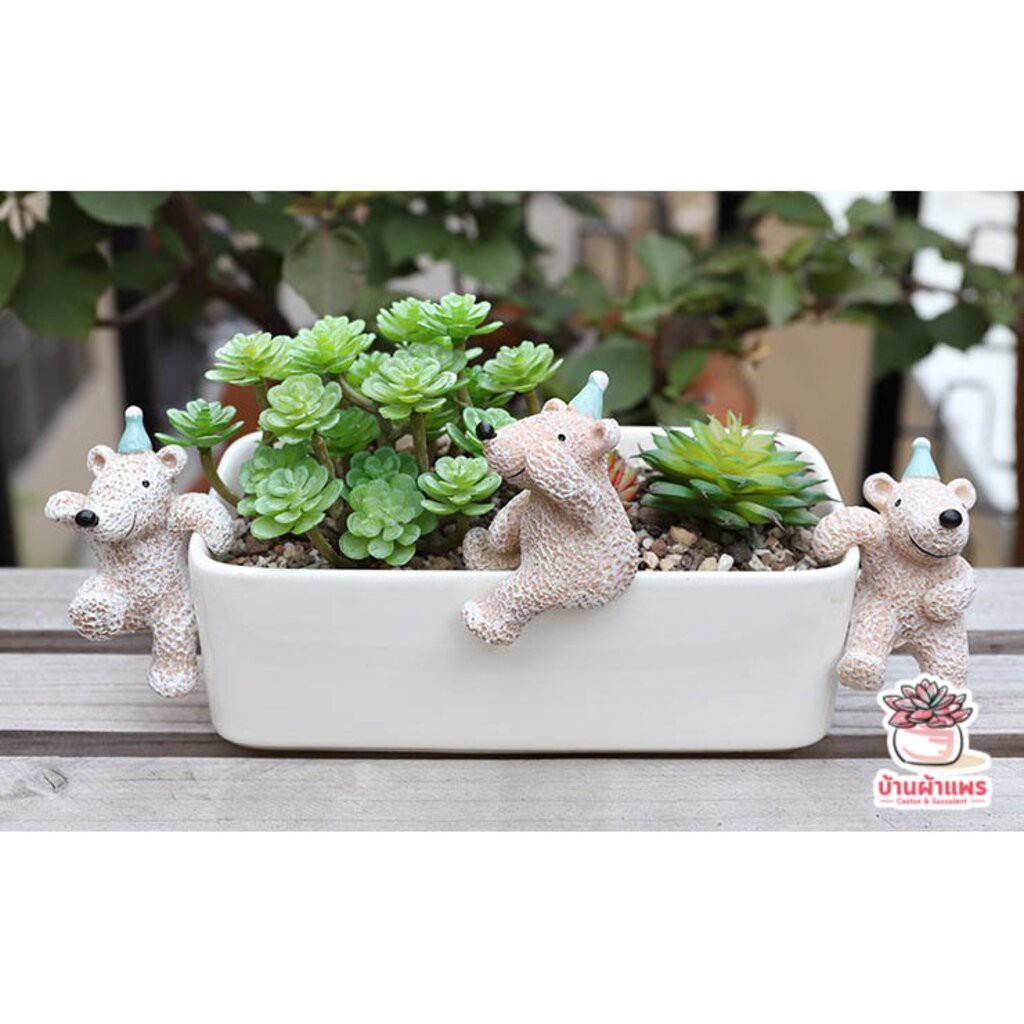 โมเดล โมเดลสัตว์น้อยห้อยแขวนกระถาง เซต 3 ชิ้น ตุ๊กตาจิ๋ว โมเดลจิ๋ว แต่งสวน