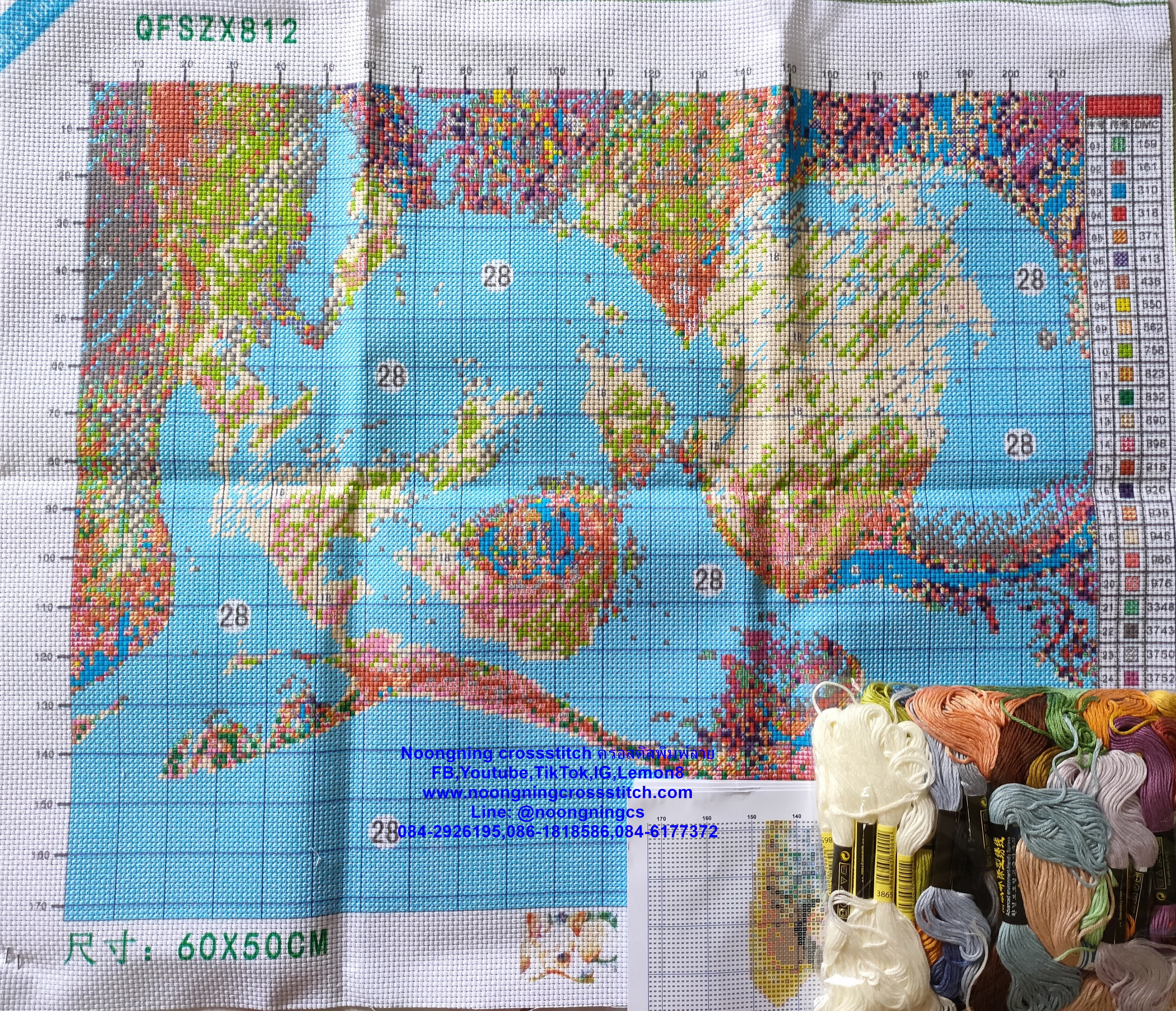 ครอสติส สั่งทํา 60x50ซม รูปตามใจลูกค้า ชุดปักครอสติส พิมพ์ลาย ครอสติสจีน งานฝีมือทำที่บ้าน DIY