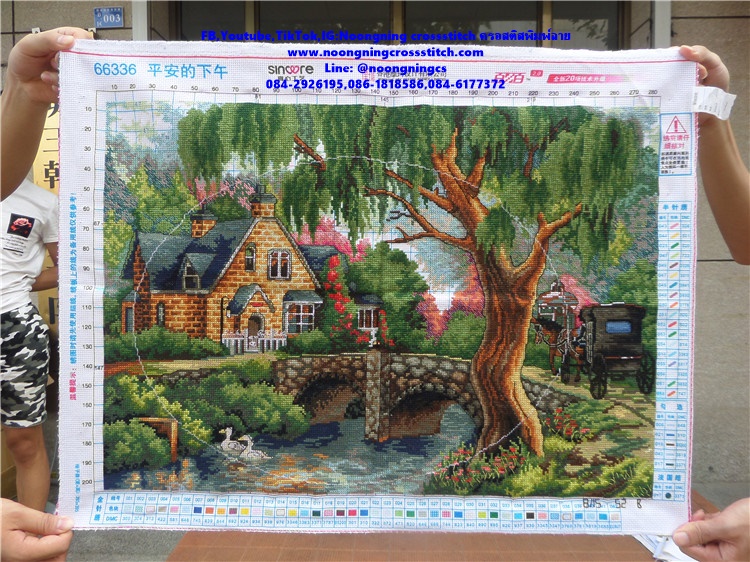 บ้านสวยงามในป่าใหญ่ ครอสติสปักสำเร็จ11CT:ขนาดผ้า :73X56 ซม.