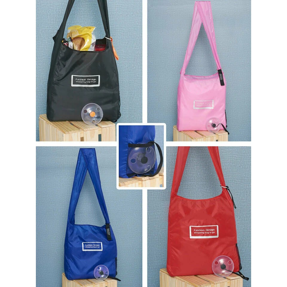 !!สินค้าขายดี!! Roll Up Shopping bag กระเป๋าผ้าพกพา กระเป๋าผ้าพับได้ หมุนเก็บได้ Environment Friendly Shopping Bag